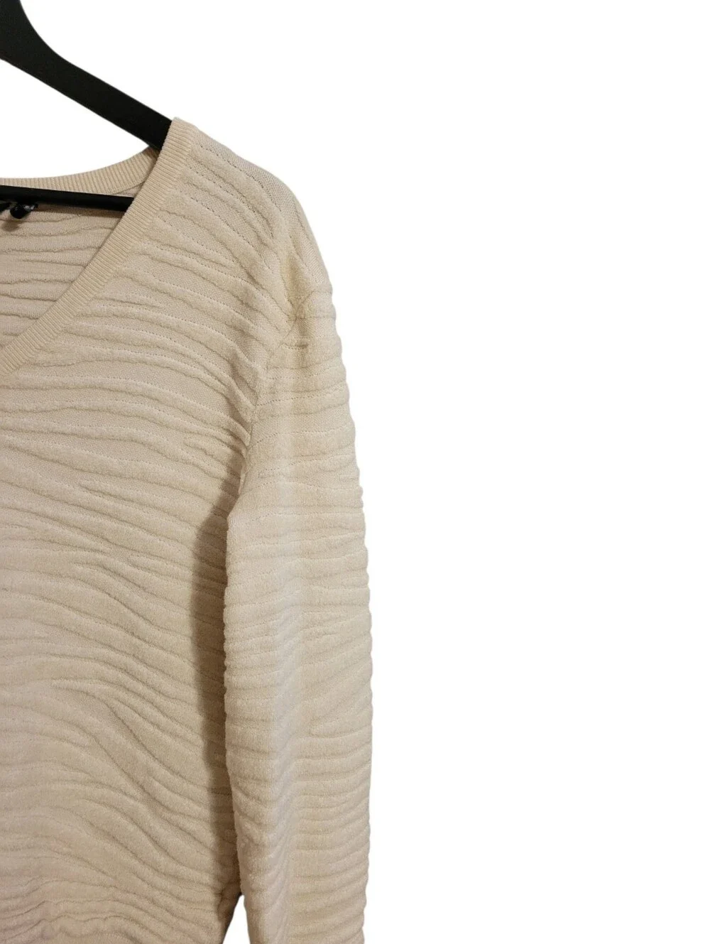 Theory Ivory Zebra Plush Wool Blend Sweater